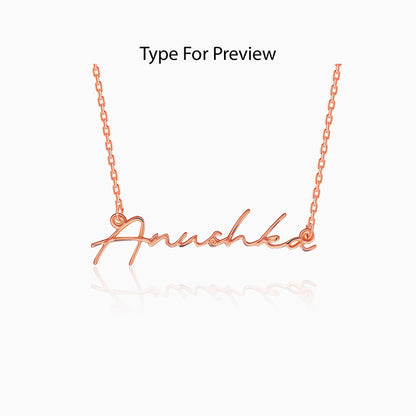 Rose Gold Personalised Signature Name Necklace