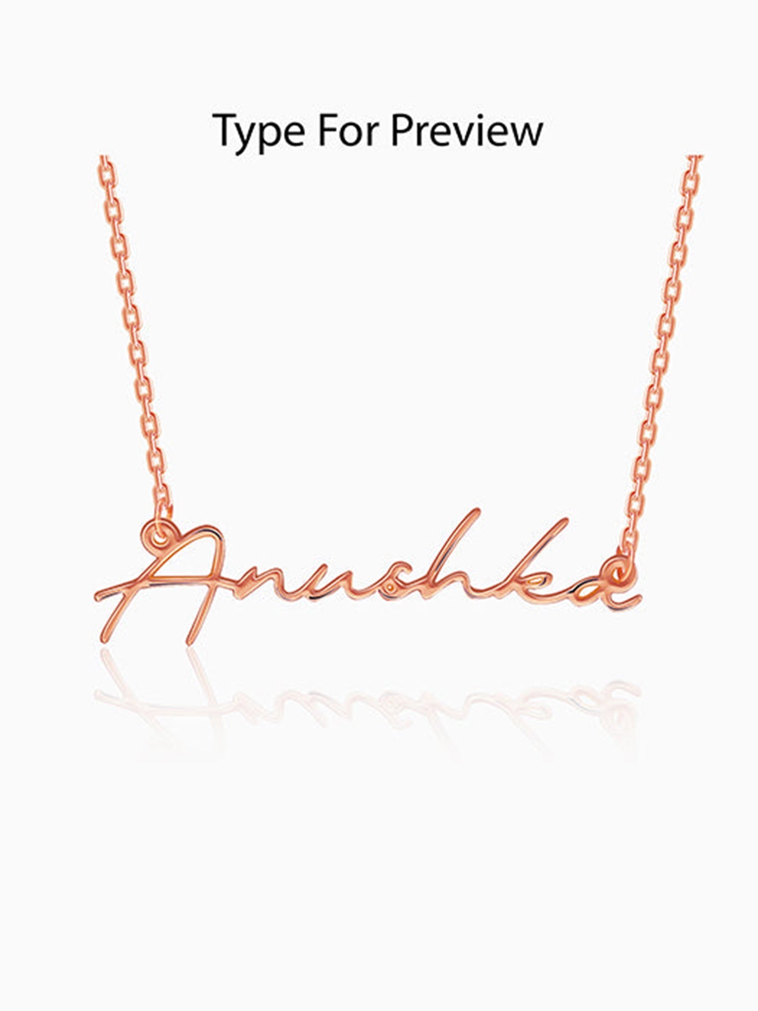 Rose Gold Personalised Signature Name Necklace