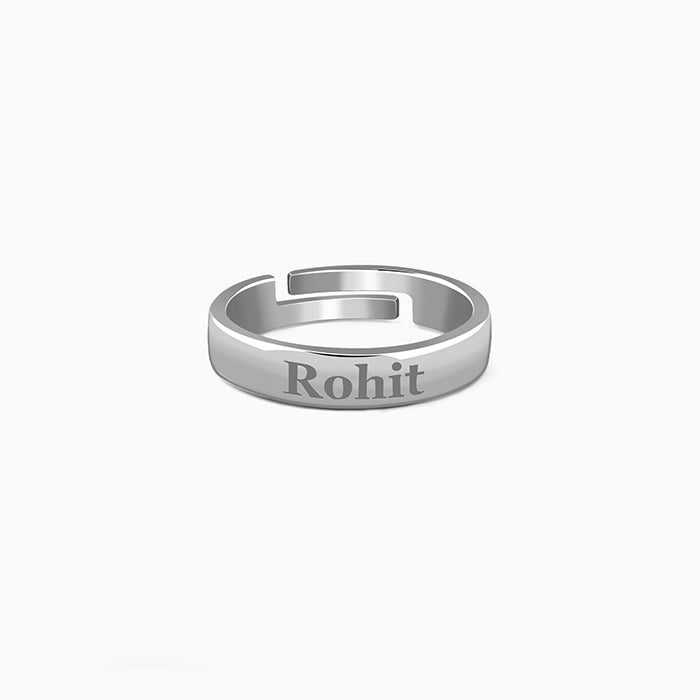 Silver Personalised Signature Ring For Him