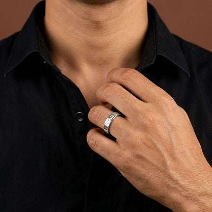 Silver Personalised Signature Ring For Him