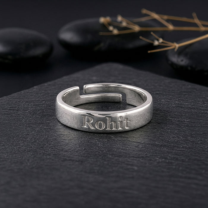 Silver Personalised Signature Ring For Him