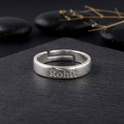 Silver Personalised Signature Ring For Him