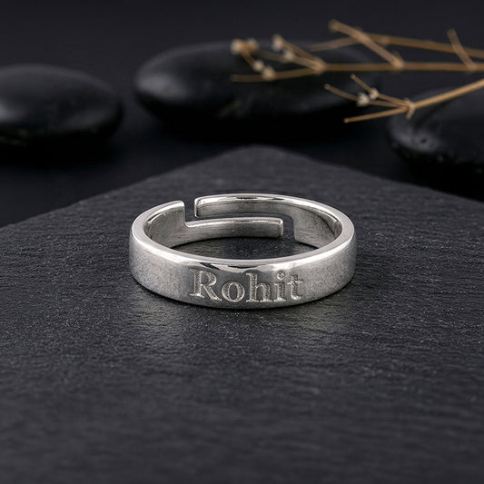 Silver Personalised Signature Ring For Him