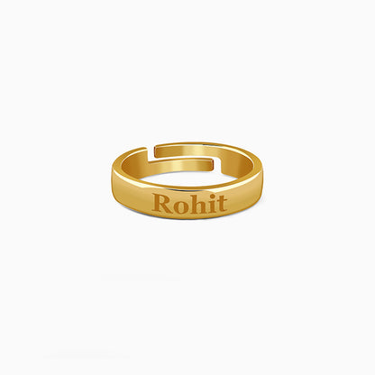 Golden Personalised Signature Ring For Him