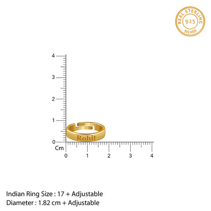 Golden Personalised Signature Ring For Him