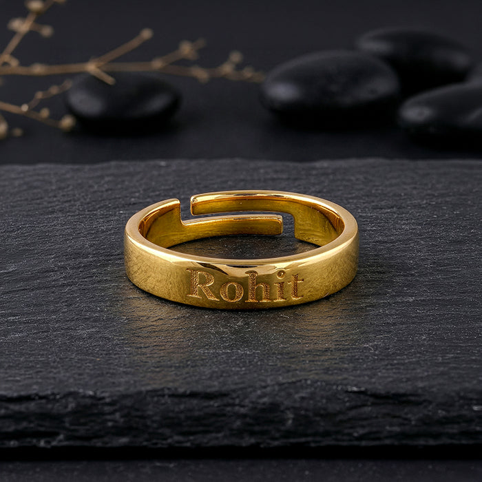 Golden Personalised Signature Ring For Him