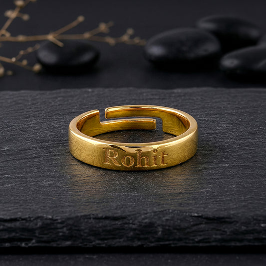 Golden Personalised Signature Ring For Him