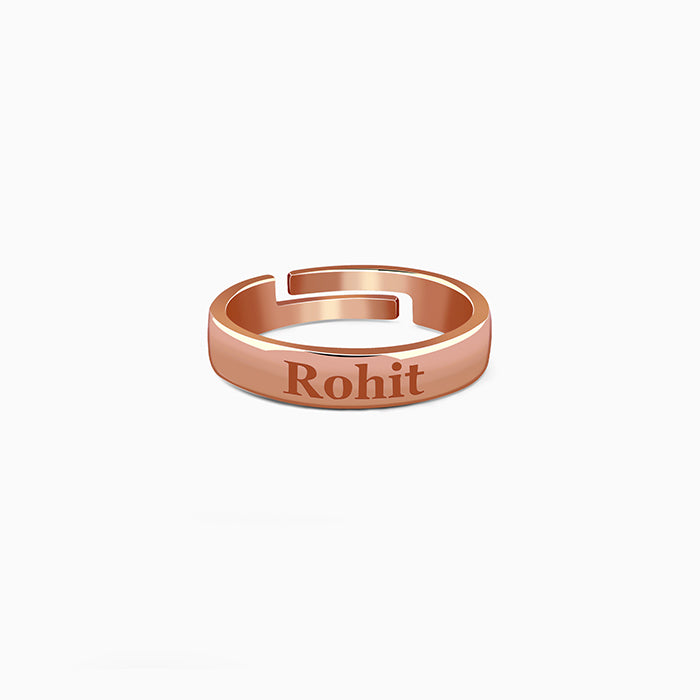 Rose Gold Personalised Signature Ring For Him