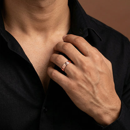 Rose Gold Personalised Signature Ring For Him