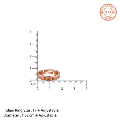 Rose Gold Personalised Signature Ring For Him