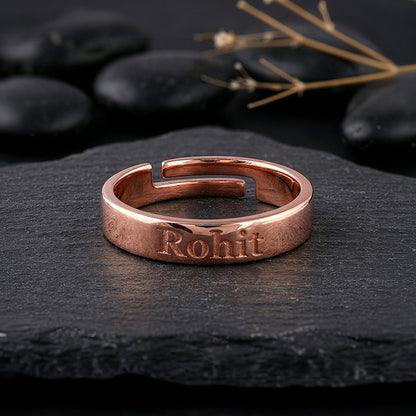 Rose Gold Personalised Signature Ring For Him