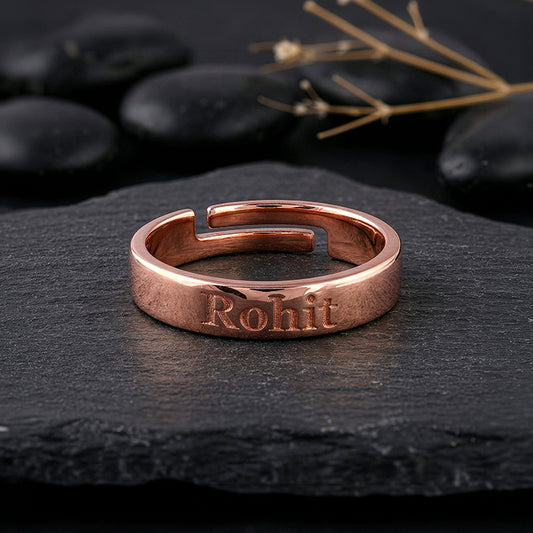 Rose Gold Personalised Signature Ring For Him