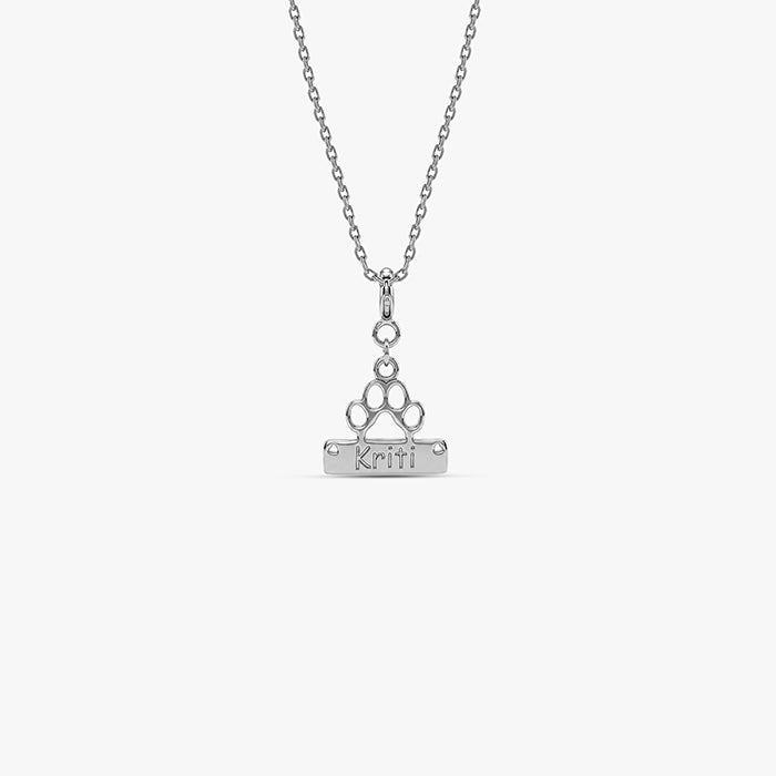 Silver Personalised Fur Buddy Pet Pendant With Link Chain