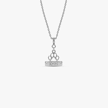 Silver Personalised Fur Buddy Pet Pendant With Link Chain