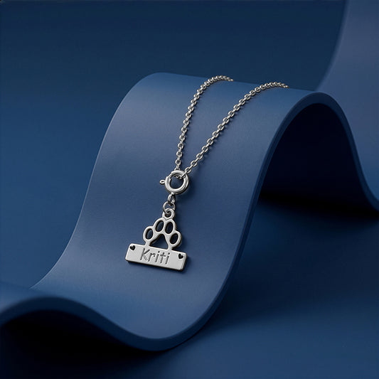 Silver Personalised Fur Buddy Pet Pendant With Link Chain