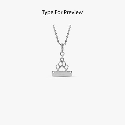 Silver Personalised Fur Buddy Pet Pendant With Link Chain