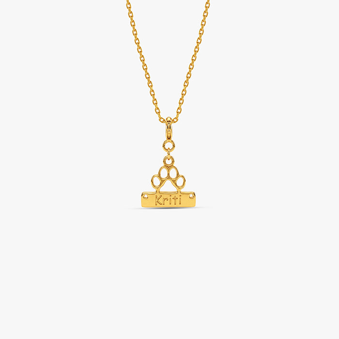 Golden Personalised Fur Buddy Pet Pendant with Link Chain
