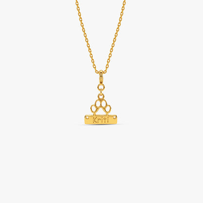 Golden Personalised Fur Buddy Pet Pendant with Link Chain