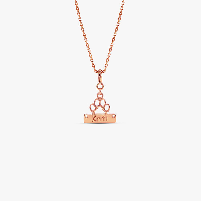 Rose Gold Personalised Fur Buddy Pet Pendant With Link Chain