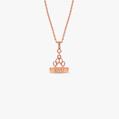 Rose Gold Personalised Fur Buddy Pet Pendant With Link Chain