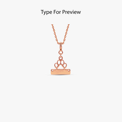 Rose Gold Personalised Fur Buddy Pet Pendant With Link Chain