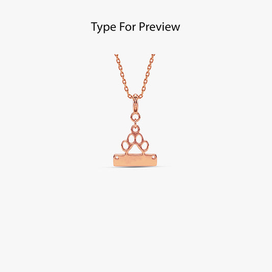 Rose Gold Personalised Fur Buddy Pet Pendant With Link Chain