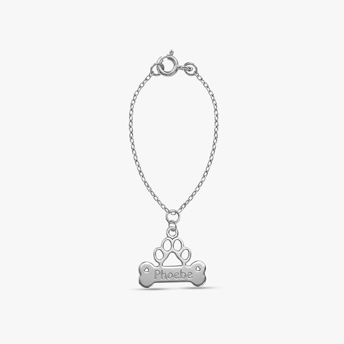 Silver Personalised Bone Tag Pet Charm