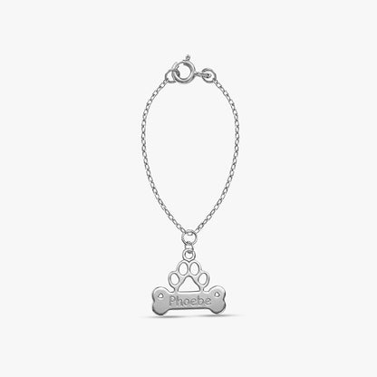 Silver Personalised Bone Tag Pet Charm