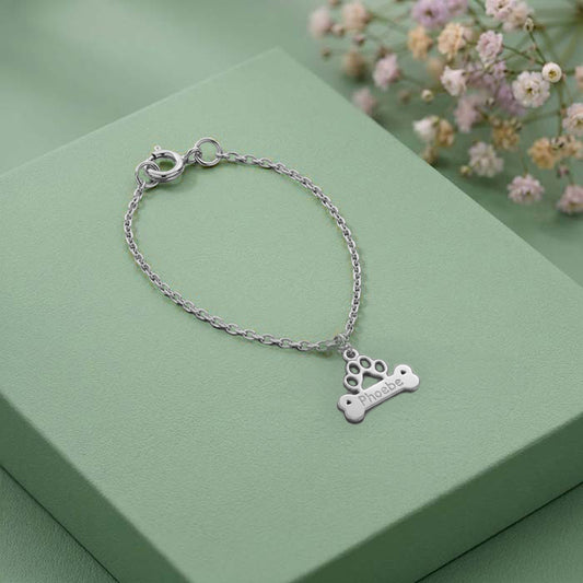 Silver Personalised Bone Tag Pet Charm