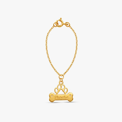 Golden Personalised Bone Tag Pet Charm