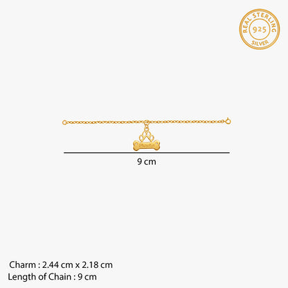 Golden Personalised Bone Tag Pet Charm