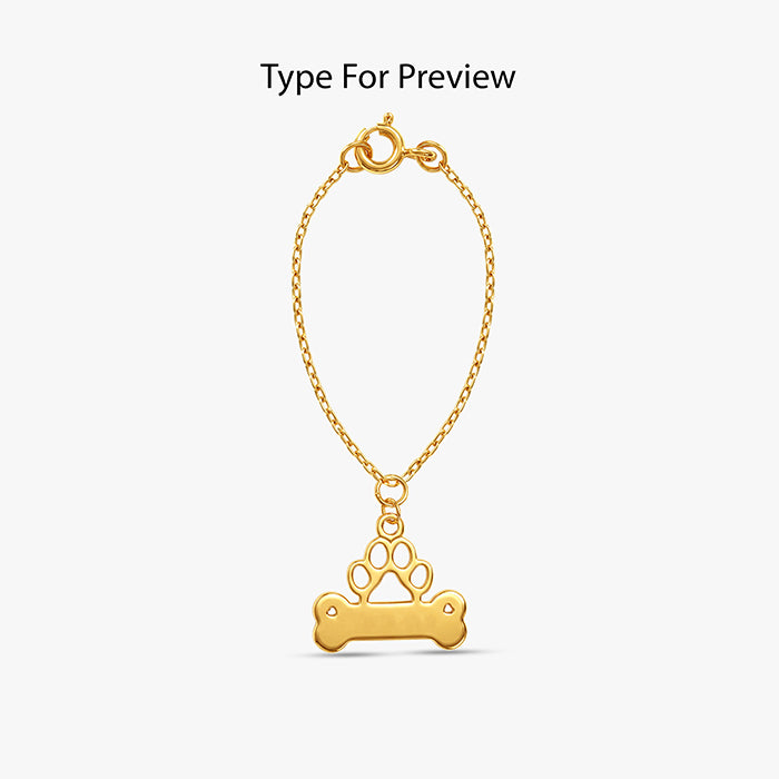 Golden Personalised Bone Tag Pet Charm