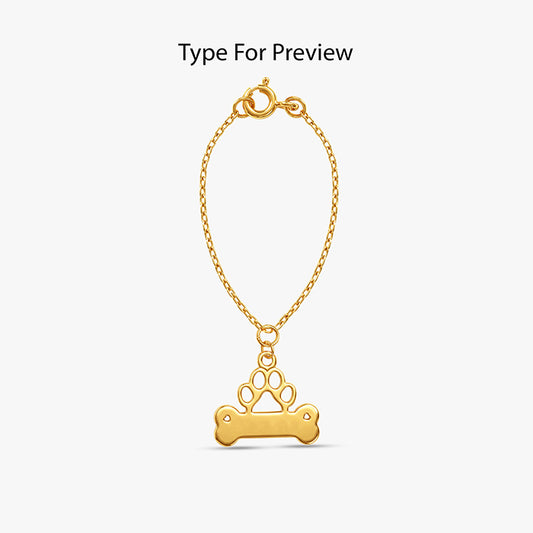 Golden Personalised Bone Tag Pet Charm