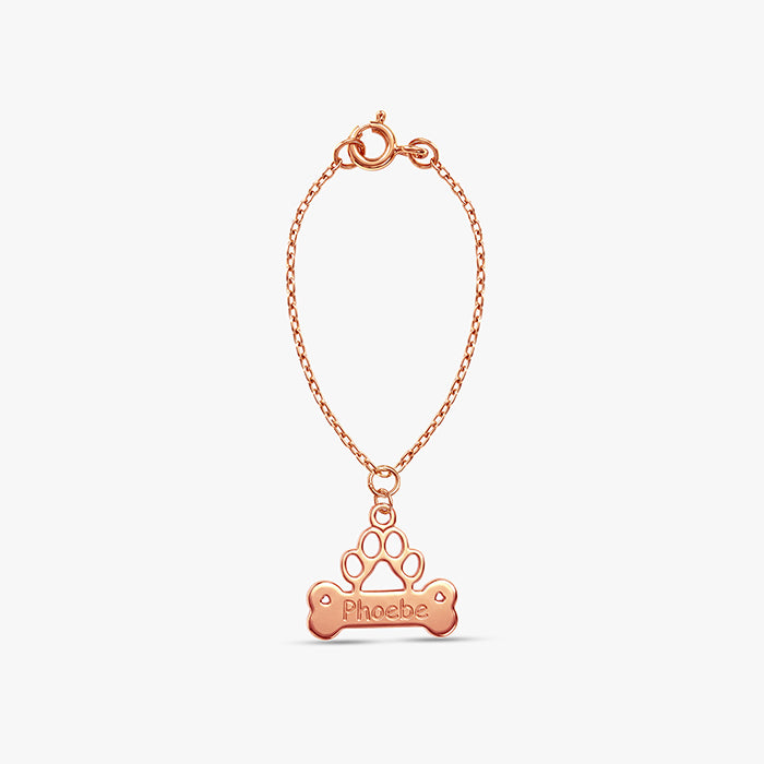 Rose Gold Personalised Bone Tag Pet Charm