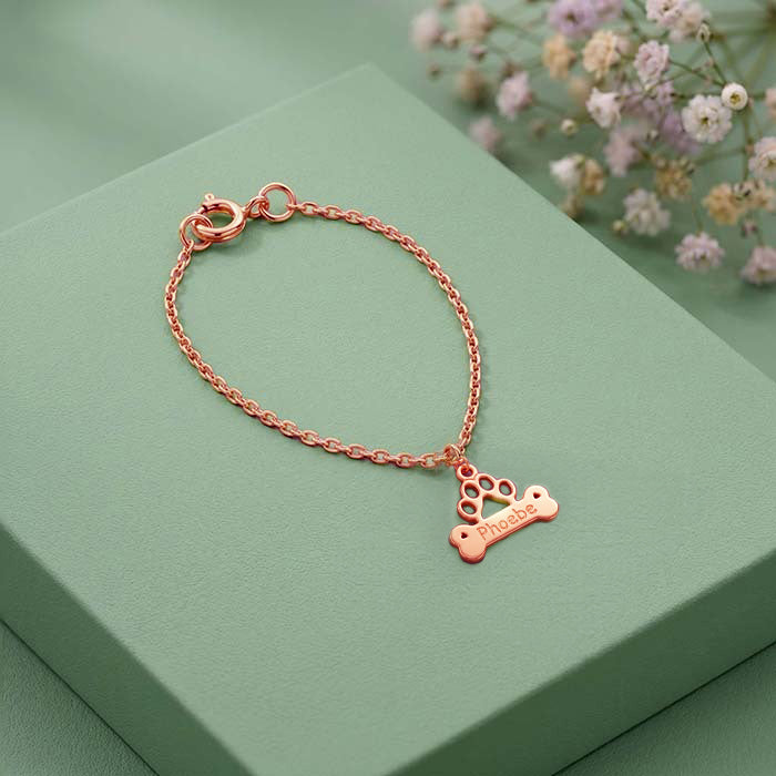 Rose Gold Personalised Bone Tag Pet Charm