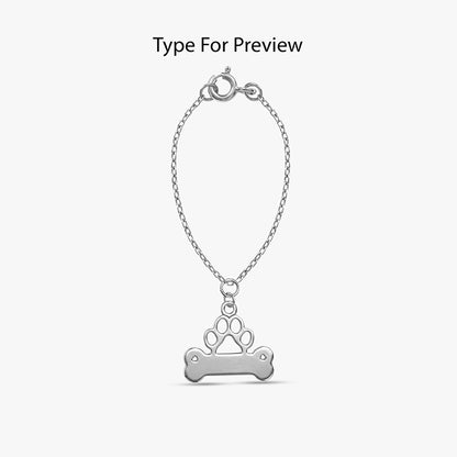 Silver Personalised Bone Tag Pet Charm