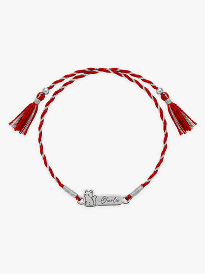 Silver Personalised Kitty Love Rakhi