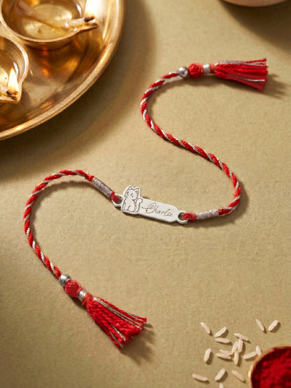 Silver Personalised Kitty Love Rakhi