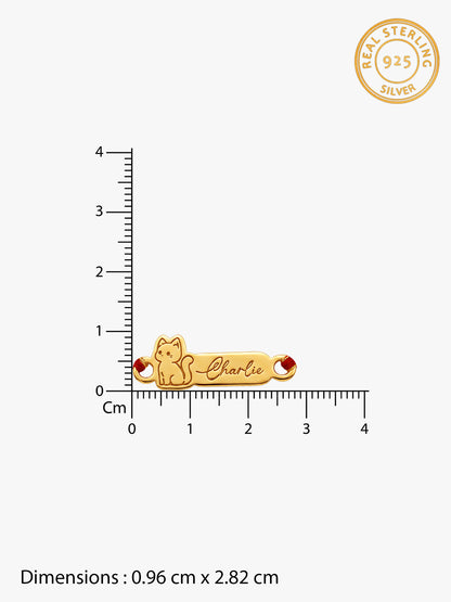 Golden Personalised Kitty Love Rakhi