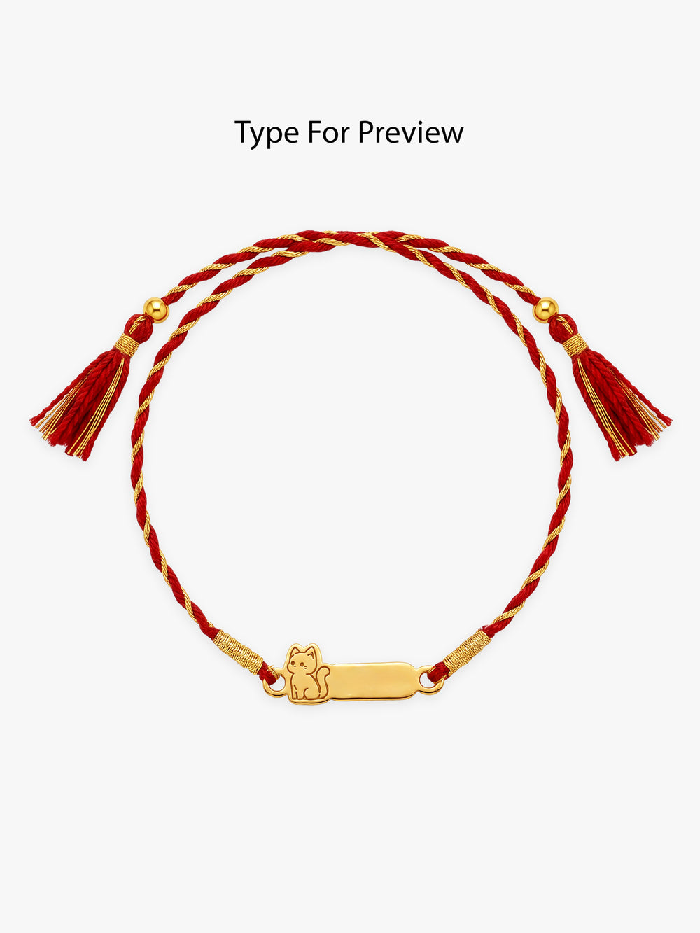 Golden Personalised Kitty Love Rakhi