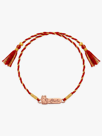Rose Gold Personalised Kitty Love Rakhi