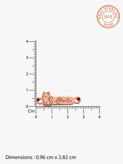Rose Gold Personalised Kitty Love Rakhi