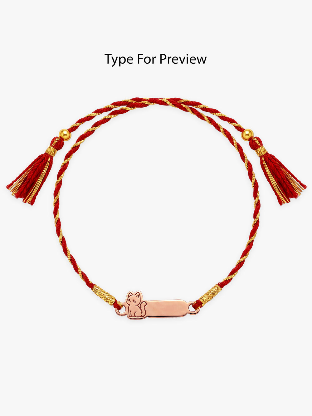 Rose Gold Personalised Kitty Love Rakhi
