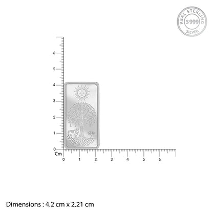 Silver Personalised Tree of Life Bar - 10g
