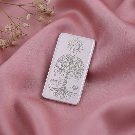 Silver Personalised Tree of Life Bar - 10g