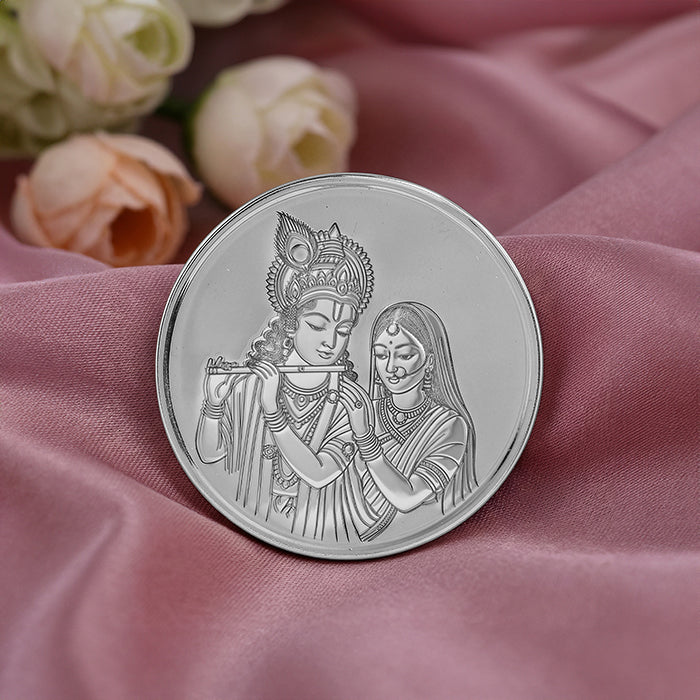 Silver Personalized Radha Krishna Coin - 10g