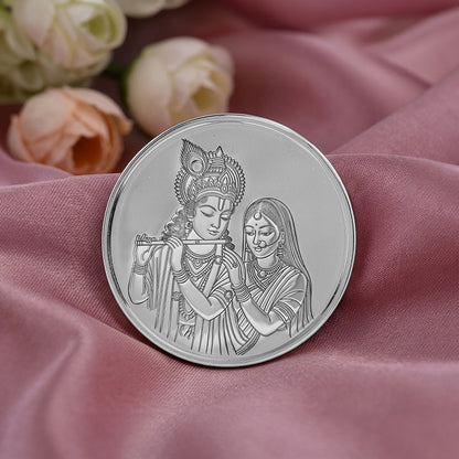Silver Personalized Radha Krishna Coin - 10g