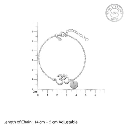 Silver Personalised Classy Om Heartbeat Bracelet