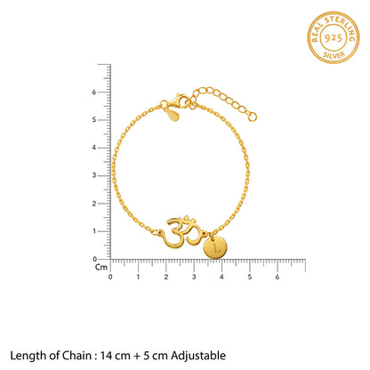 Golden Personalised Classy Om Heartbeat Bracelet