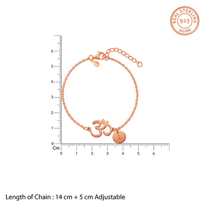 Rose Gold Personalised Classy Om Heartbeat Bracelet